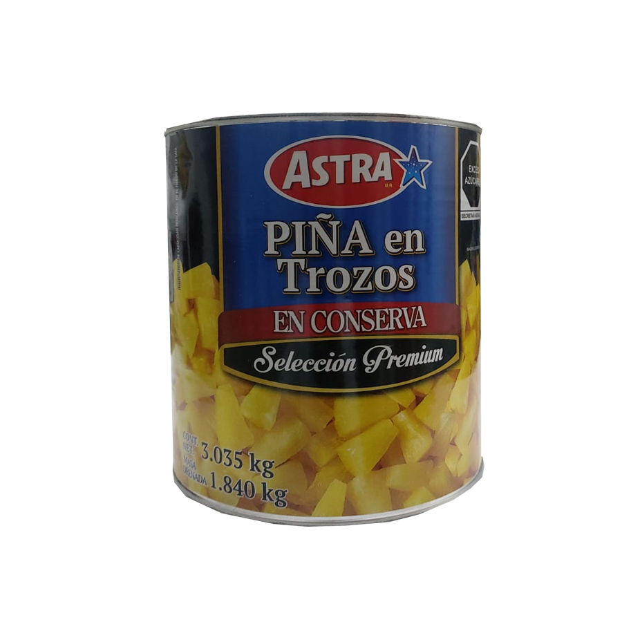 Piña en trozo marca Aztra Lata 3.035kg
